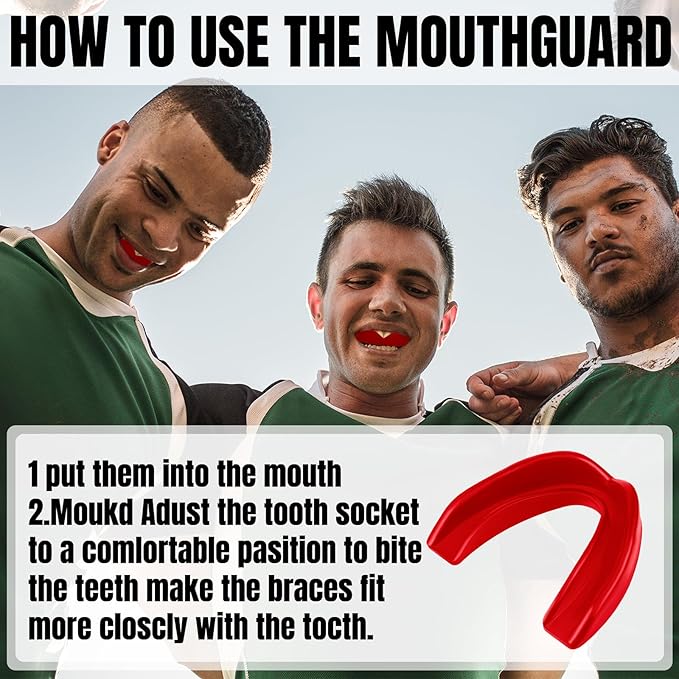 Kathfly 50 Pcs Football Mouth Guards Bulk Sports Mouth Pieces Protection Silicone Athletic Braces Football Accessories Teeth Armor Adult Teenager Teeth Armor for Boxing Basketball Hockey