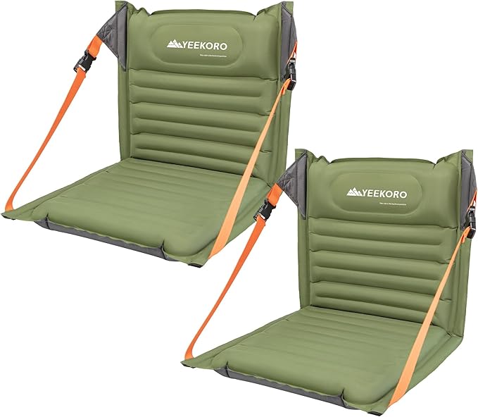 Inflatable Stadium Seats, Portable Bleacher Seat with Back Support, Foldable and Lightweight Chairs for Sporting Events/Camping, Stadium Seats with Storage Bag Lounge Chair