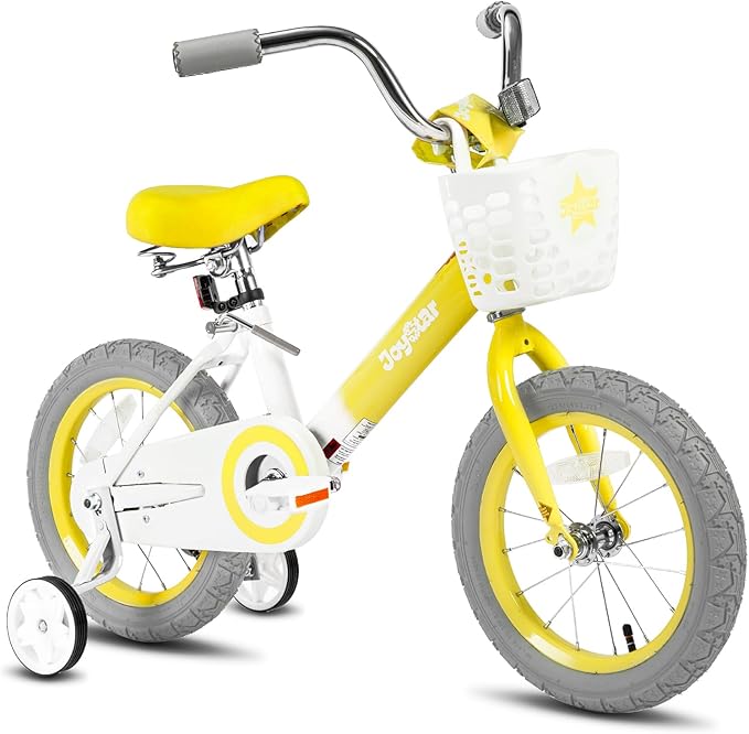 JOYSTAR Vintage Kids Bike with Training Wheels & Basket, 12 14 16 Inch Girls Bike for 2-7 Years Old, Children Bicycles, Multiple Colors