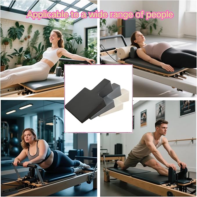 Large Upholstered Pilates Wedge - Workout Cushion for Reformer & Floor Exercises, Non-Slip Yoga Pilates Accessories for Home Gym, Studio or Physical Therapy