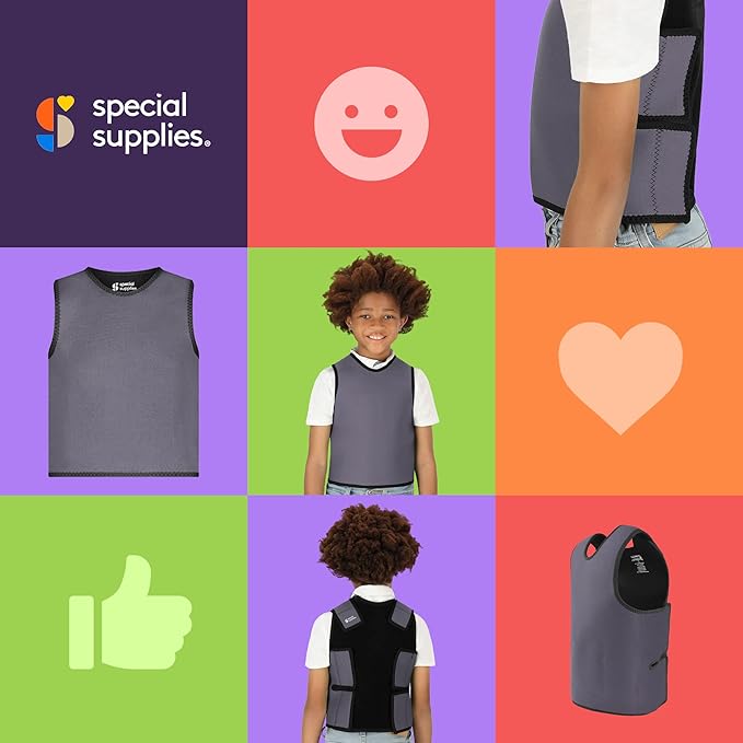 Special Supplies Sensory Compression Vest Deep Pressure Comfort (Grey, Small)