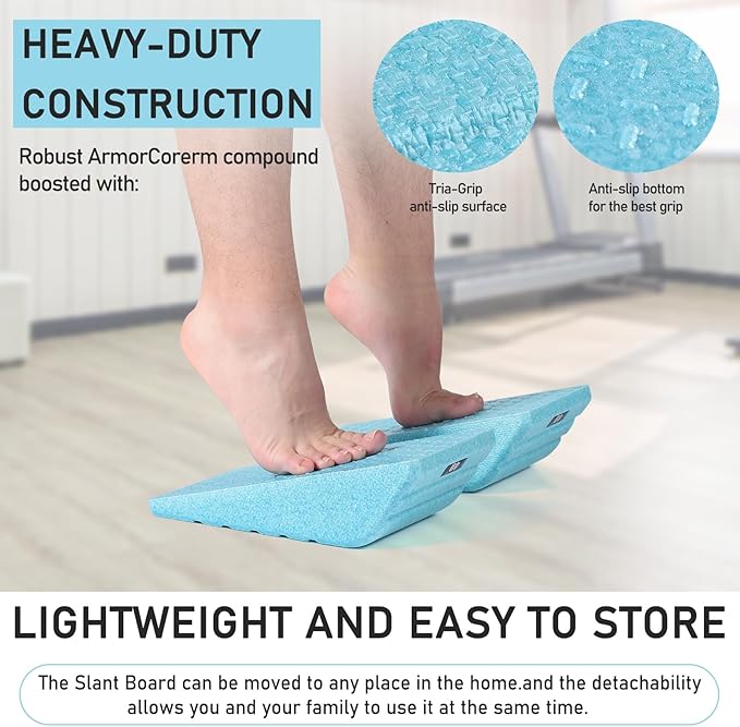 Squat Wedge Block 2PCS Non Slip Professional Ramp - 550 LBS Weight Capacity - Slant Board for Calf Stretching - Calf Stretcher Slant Board - Yoga Blocks