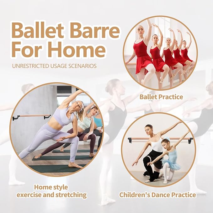 4FT Ballet Barre Wall Mount, Ballet Barre for Home, Ballet Barre, Freestanding Ballet Barre for Home Adult, Ballet Bar for Home Workout Dance Equipment