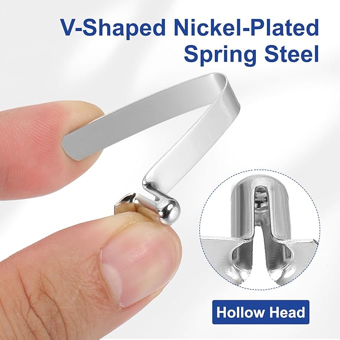 HARFINGTON Single Button Kayak Paddle Snap Spring Clip Spring Steel V-Shaped Hollow Lift Telescopic Locking Tube Pole Clips for Tent Umbrella Camping