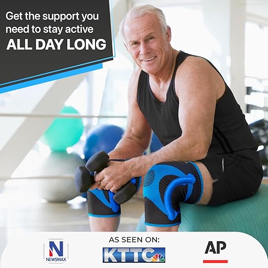 DR. BRACE ELITE Knee Brace with Size Stabilizer (2 Pack) Knee Brace for Women & Men, Workout, Sports, Daily Knee Compression Sleeve for Maximum Knee Pain Support & Fast Recovery (Neptune, X-Large) 2