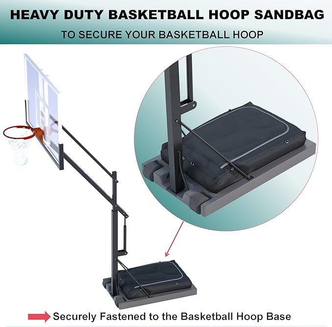 Basketball Hoop Sandbag，Weather-Proof Heavy Duty Weighted Base Anchor for Basketball Hoops, Basketball Hoop Anchor Can Hold in Excess of 200 lbs，Extra Safety for Your Sport