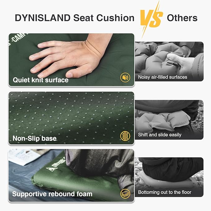 ONETIGRIS Inflatable Seat Cushion - Lightweight & Waterproof Inflatable Camping Seat Cushion Travel Cushion Stadium Seat Office Chair Car Pad