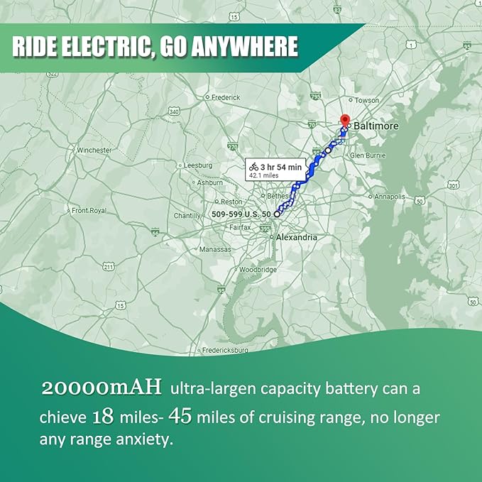 UAZ 36V 48V 52V Ebike Battery 4 Pin 10Ah 15Ah 20Ah Electric Bike Battery with 40A BMS Safe Lock, Led Indicator Light, for 200-1500W Motor Tricycle, Mountain Bicycle Batteries (52V20AH-4PIN)