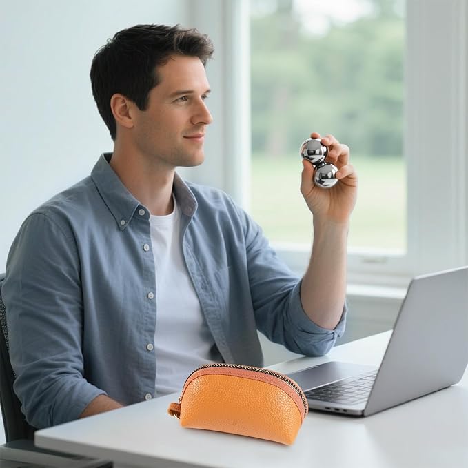 Baoding Balls with Chime 1.5 inch Stainless Steel Meditation Balls, Hand Exercise Massage Balls for Home Office Exercise, Stress Relief, Anxiety Reduction (1.5 Inch (with Bell Sound))