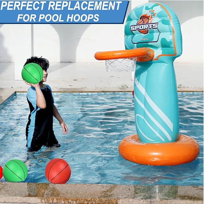 Dilabnba 8" Mini Rubber Replacement Basketballs for Basketball Hoop/Pool, Toddler Soft Beach Bouncy Ball Sports Party Game for Kids Adults, Junior Balls Indoor & Outdoor Arcades & Games (4PCS)