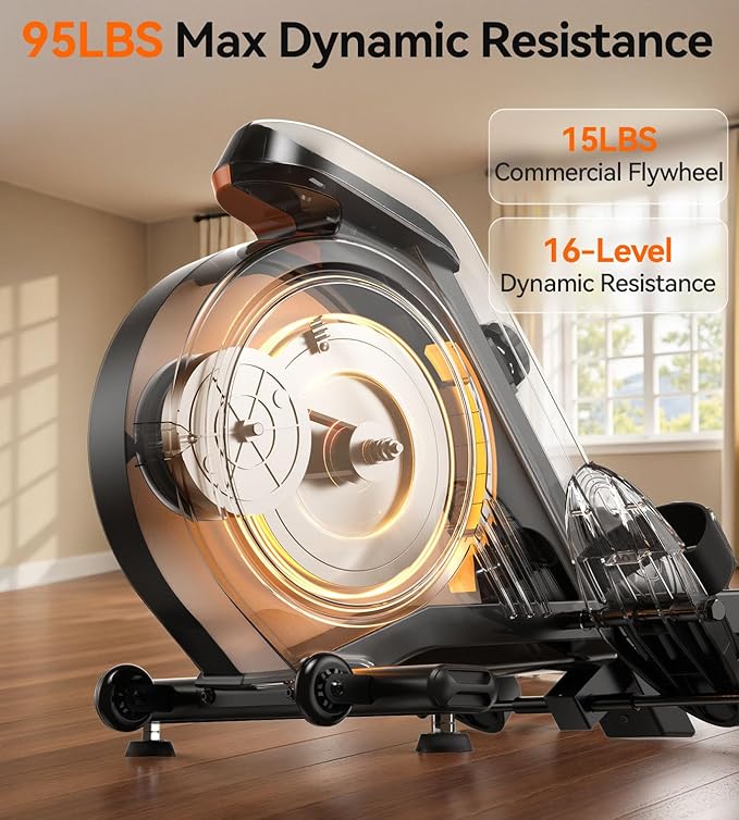 YOSUDA Magnetic/Water Rowing Machine for Home - Rower Machine Use with Bluetooth, App Supported, Rowing Machine for Taller Power Athletes, Comfortable Seat Cushion