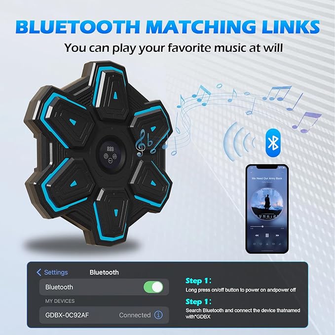Smart Music Boxing Machine for Adults and Kids, Wall-Mounted Interactive Trainer with LED Display, 9 Modes & 9 Speeds, Perfect for Home Fitness and Stress Relief