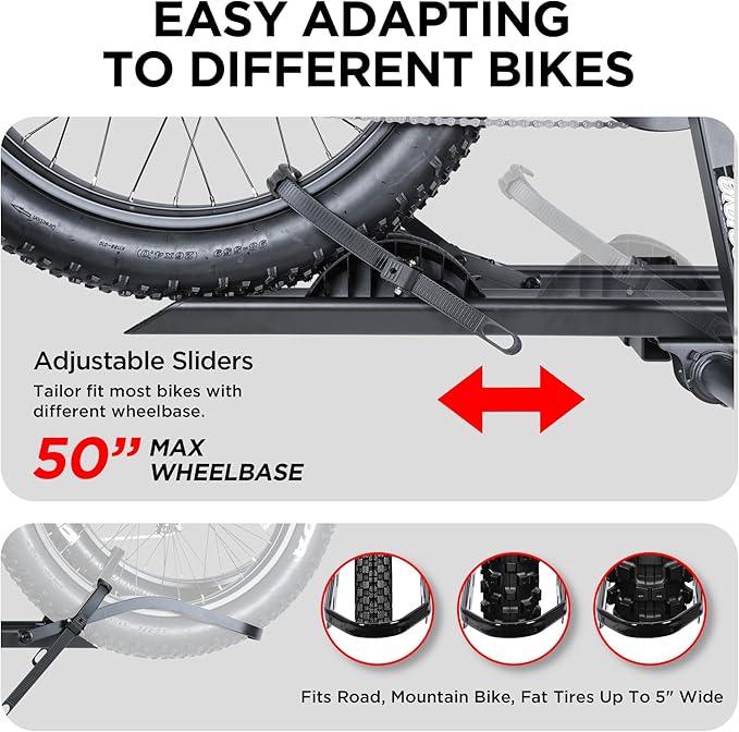 200LBS EZ-FOLD Aluminum 2-Ebike Carrier with Ramp for Bikes and Electric Bike, Car SUV Truck Van RV and Trailer