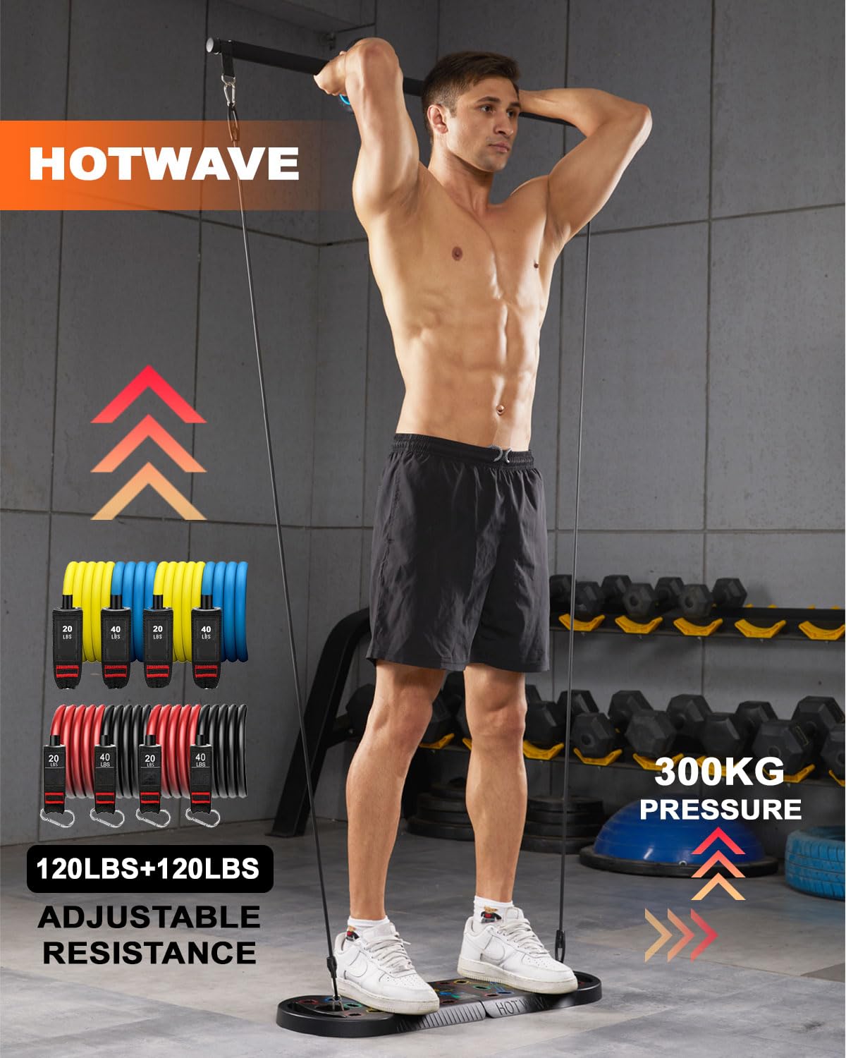 HOTWAVE Push Up Board, Foldable 20 in 1 PushUp Board, Portable Push Up Bar