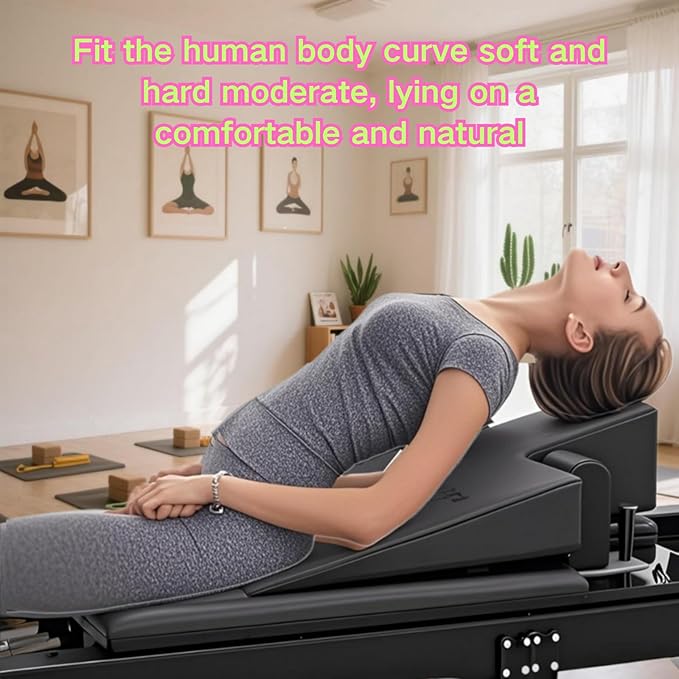 Large Upholstered Pilates Wedge - Workout Cushion for Reformer & Floor Exercises, Non-Slip Yoga Pilates Accessories for Home Gym, Studio or Physical Therapy