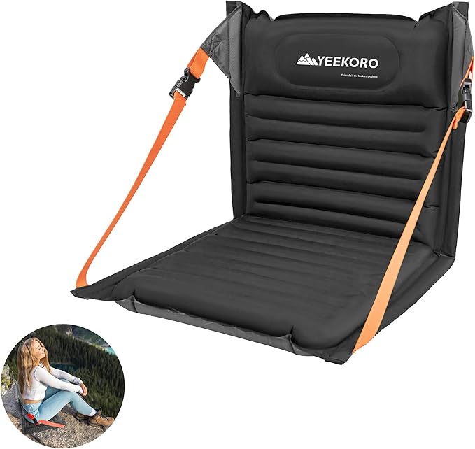 Inflatable Stadium Seats, Portable Bleacher Seat with Back Support, Foldable and Lightweight Chairs for Sporting Events/Camping, Stadium Seats with Storage Bag Lounge Chair