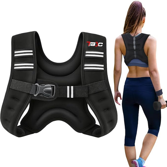 Weighted Vest Woman, 6 LB Womens Weight Vest for Walking, Strength Training Weight Vests for Men, Reflective Stripe Fitness Vest for Workout Running Jogging