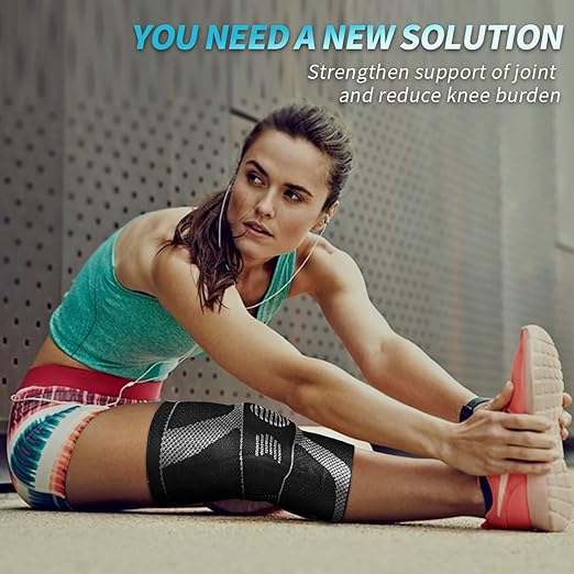 NEENCA Professional Knee Brace for Pain Relief, Medical Knee Compression Sleeve, Knee Support with Horizontal Knit Tech for Meniscus Tear, ACL, Arthritis, Joint Pain, Runner, Workout- FSA/HSA APPROVED