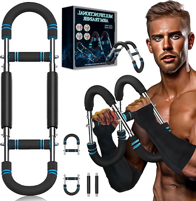 Twister Arm Trainer- Adjustable Resistance (60-110 lbs), Portable Upper Body Workout Equipment for Chest, Back, Shoulder, Home Gym Strength Training with Detachable Cuffs for Men & Women