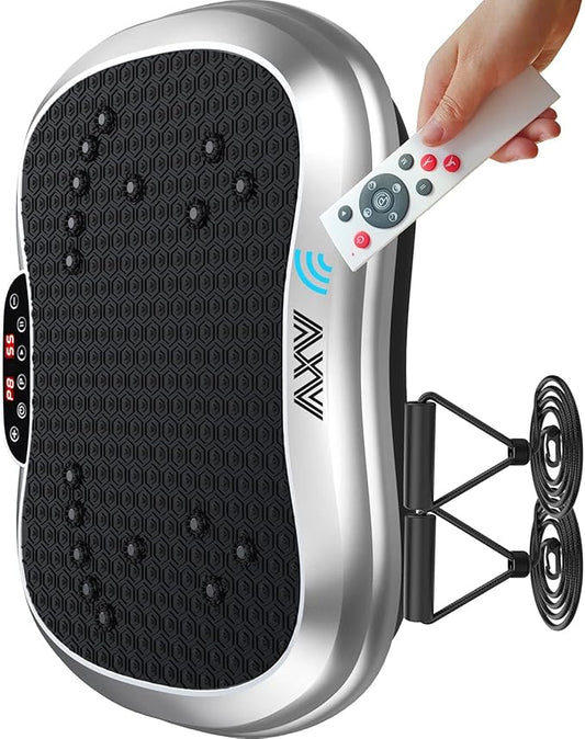AXV Vibration Plate Exercise Machine Whole Body Workout Portable Mini Vibrate Fitness Platform Lymphatic Drainage Machine for Weight Loss Shaping Toning Wellness Home Gyms Workout (Mini)
