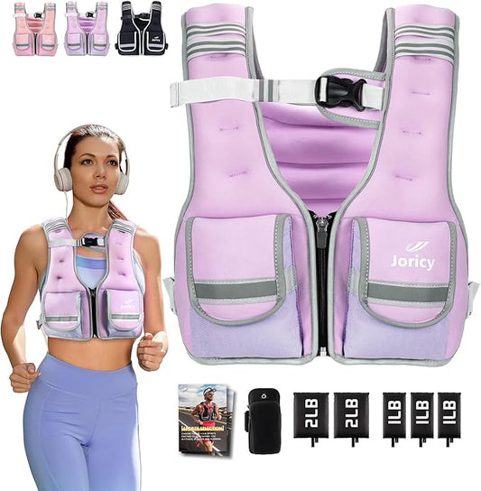 Weighted Vest Woman Men 5-12lb/9-16lb/17-24lb/23-30lb Body Weight Vest with 5 Adjustable Weights Weighted Vests with Zipper Women Rucking Vests for Walking Running Strength Training Workout