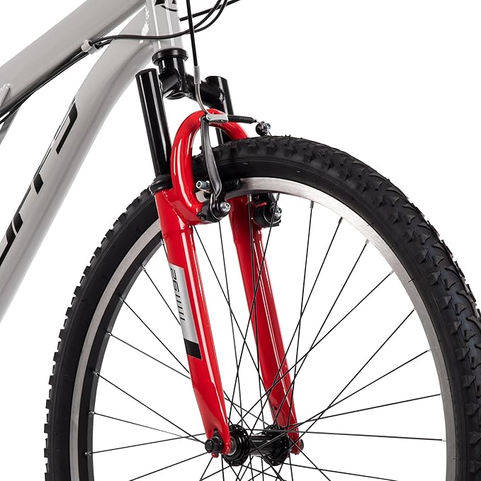 Huffy Stone Mountain Hardtail Mountain Bike for Boys/Girls/Men/Women, 20"/24"/26" Sizes, 6 or 21 Speed Shimano Twist Shifting, Front or Dual Suspension, Comfort Saddle, Sleek Colors
