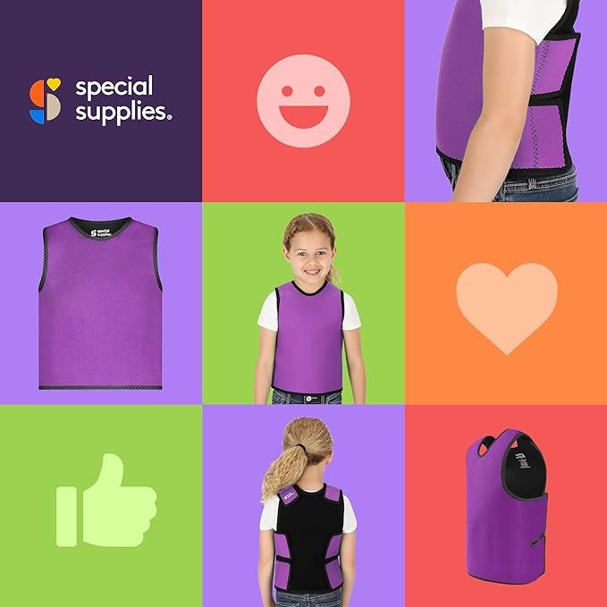 Special Supplies Sensory Compression Vest Deep Pressure Comfort (Purple, X-Small)