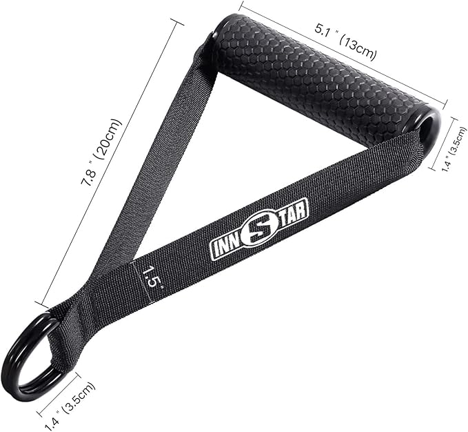 INNSTAR Cable Handles Gym Equipment, Resistance Band Handles with Solid ABS Core Grips, D Handle Cable Attachment, Heavy Duty Exercise Handles, Cable Machine Handles