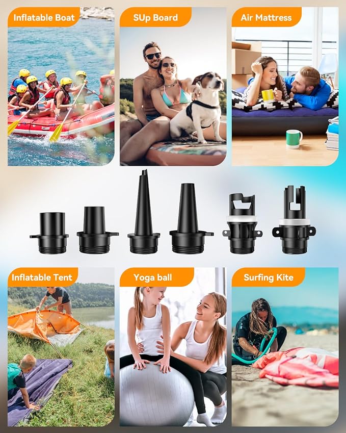 Paddle Board Pump Electric Portable, 15000mAh Rechargeable 22PSI SUP Pump, Pool Inflatable Pump，Sup Air Pump with Auto-Off,Deflation Function for Pool Inflatables, Kayaks，Boats，Wind Wings, SUPs