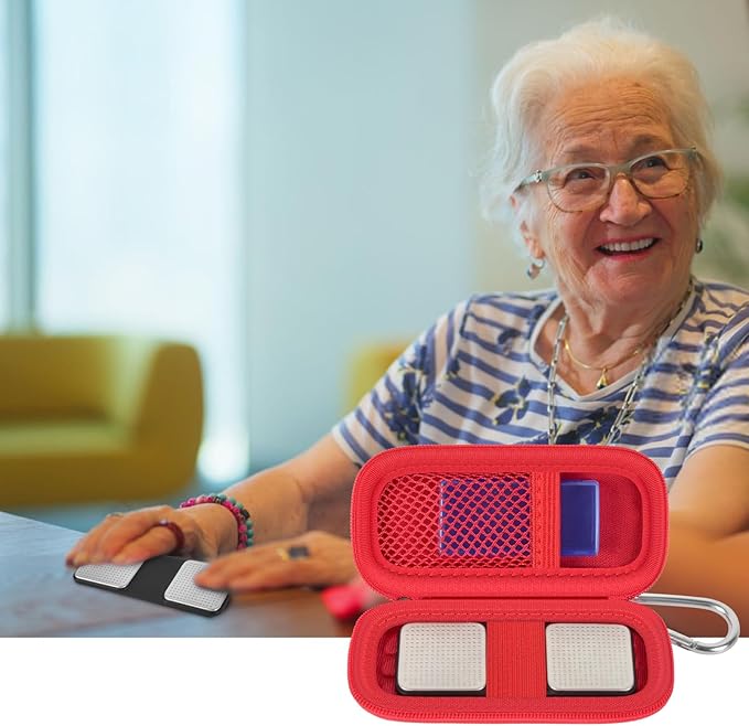 Heart Rate Monitor Case for AliveCor Kardia Mobile Personal ECG/for AliveCor KardiaMobile 6L for Apple Android Smartphone, Mini Portable Heart Rate Device Storage Carrying Holder-Box Only (Red)