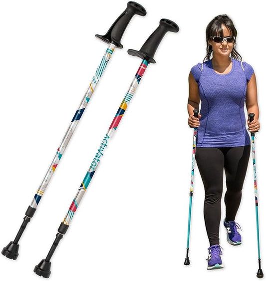 Urban Poling ACTIVATOR® MODA – 1 Pair – for Improved Balance, Greater Weight-Bearing and Rehabilitation with Sand/Snow & Trekking Baskets for multi-season & terrain usage – 784 Ease of Use Certified