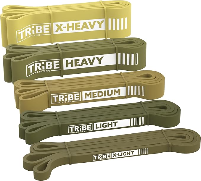 Long Resistance Bands for Working Out Men and Women - Set of 5 Pull-Up Bands, Rubber Handles and Door Anchor - Workout Bands Resistance for Men - Exercise Bands Resistance Bands Set