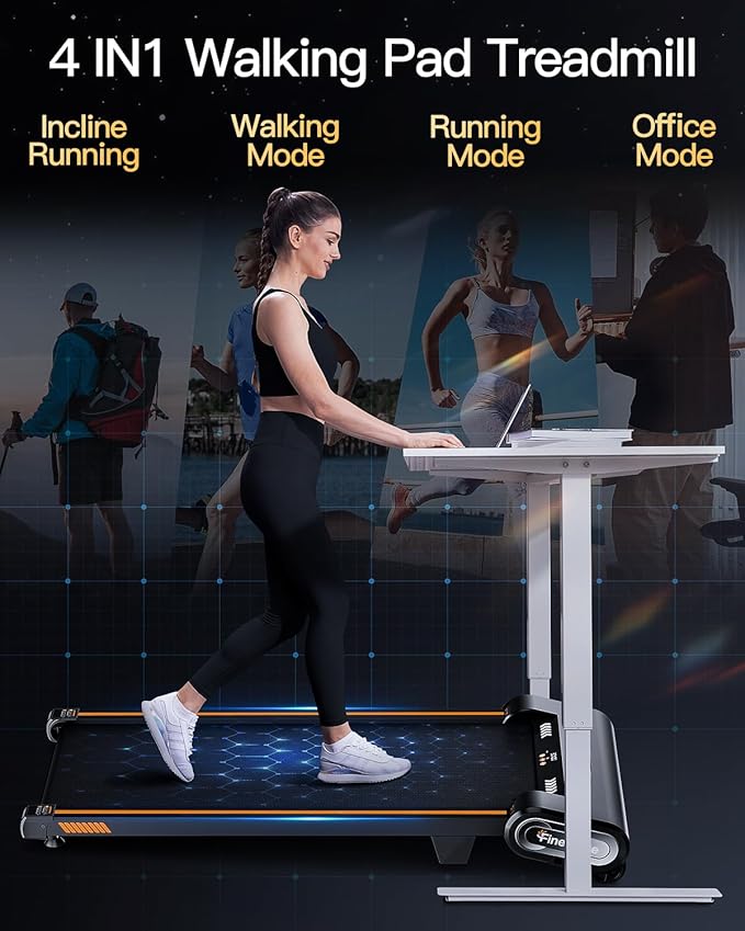 13% 6-Level Walking Pad with Auto Incline - Treadmill with Auto Incline and Remote Control, 330Lbs Capacity Portable Compact Treadmill for Home Office, LED Display