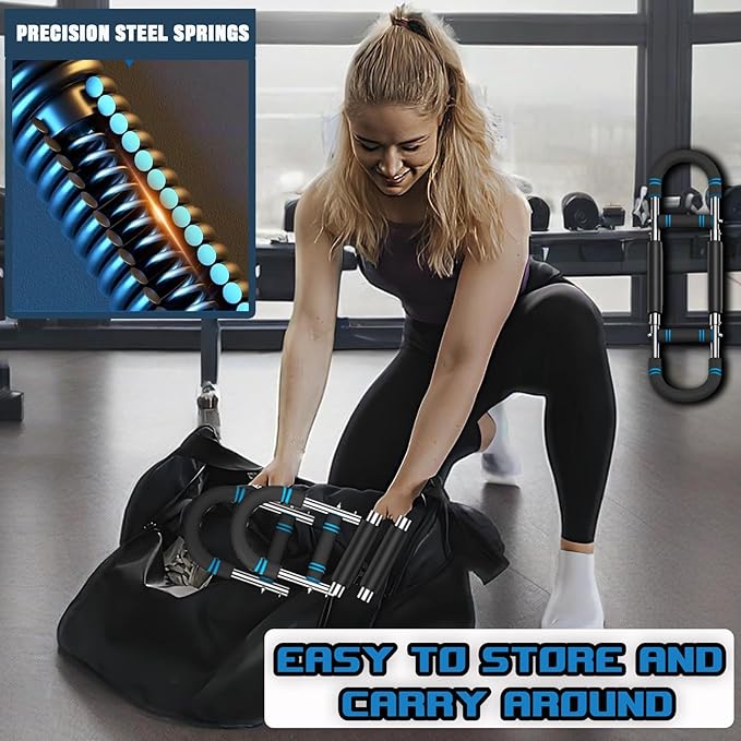 Twister Arm Trainer- Adjustable Resistance (60-110 lbs), Portable Upper Body Workout Equipment for Chest, Back, Shoulder, Home Gym Strength Training with Detachable Cuffs for Men & Women