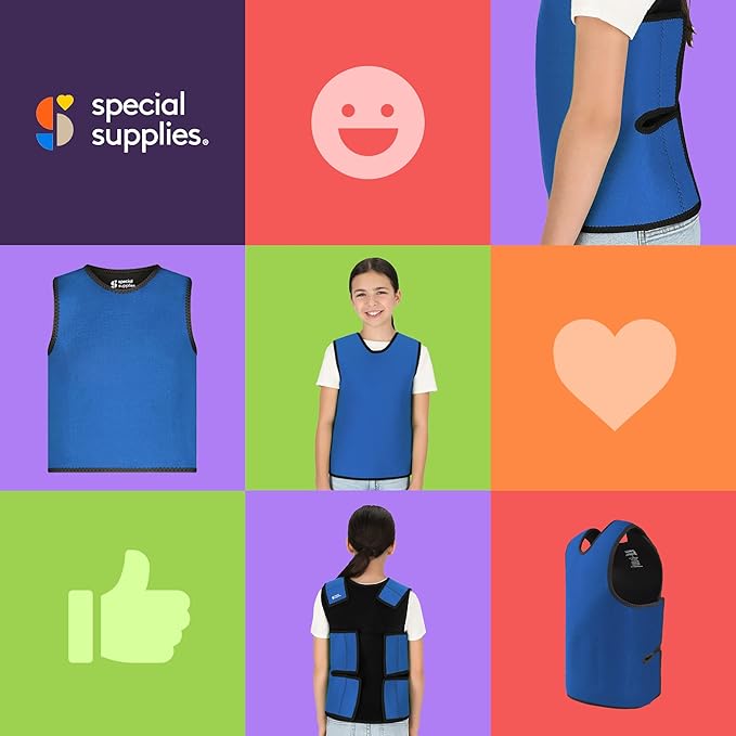Special Supplies Sensory Compression Vest Deep Pressure Comfort (Blue, Meduim)