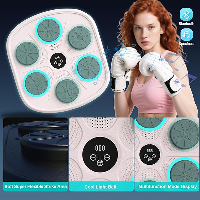 Smart Music Boxing Machine for Adults and Kids, Wall-Mounted Interactive Trainer with LED Display, 9 Modes & 9 Speeds, Perfect for Home Stress Relief,Fitness Gifts for Teen Boys