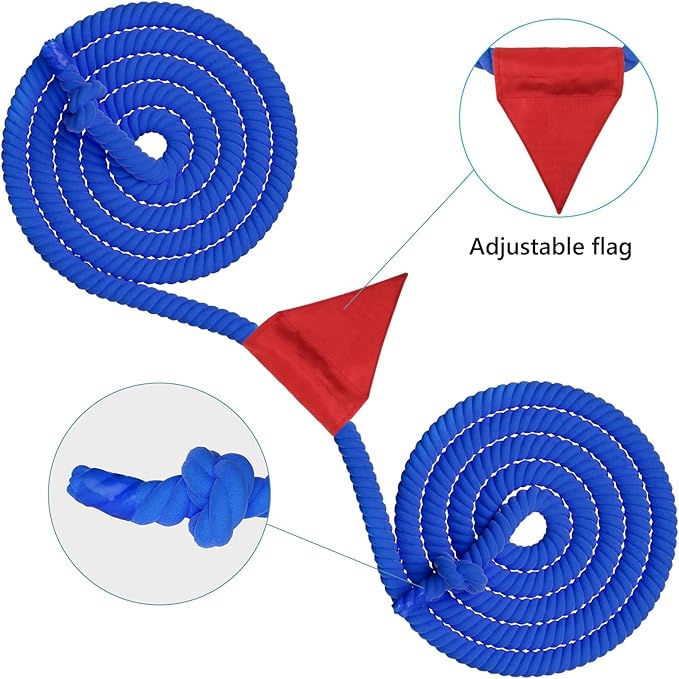 Tug of a War Rope for Kids and Adult, Tag o War Ropes with Flag for Outdoor, Outside Carnival, Lawn, Field, Team Building Game, Safety Cord for School and Church, Blue 45FT