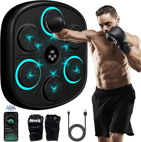 Smart Music Boxing Machine for Adults and Kids, Wall-Mounted Interactive Trainer with LED Display, 9 Modes & 9 Speeds, Perfect for Home Stress Relief,Fitness Gifts for Teen Boys