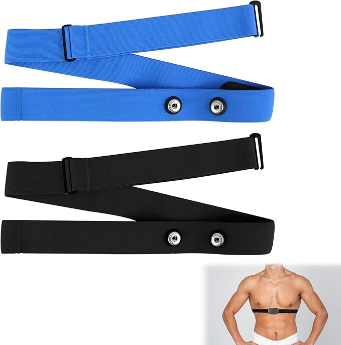 2 Pack Heart Rate Monitor Chest Strap Replacement, Adjustable Heart Rate Monitor Chest Band Compatible with H10 H9 H7, Cycling & Running Fitness Accessory for Men＆Women, Fit for Daily Training