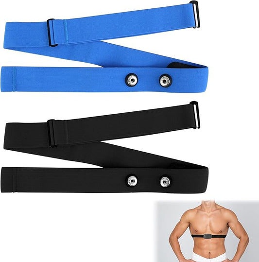 2 Pack Heart Rate Monitor Chest Strap Replacement, Adjustable Heart Rate Monitor Chest Band Compatible with H10 H9 H7, Cycling & Running Fitness Accessory for Men＆Women, Fit for Daily Training
