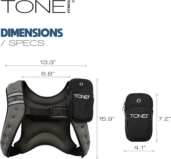 Tone Fitness Weighted Vest | 8lb or 12lb | Multiple Options
