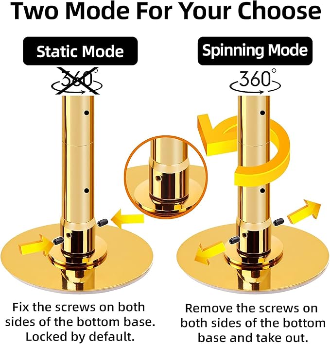 PRIOR FITNESS Premium Dance Pole Removable 45mm Spinning & Static Dancing Pole Heavy-Duty Steel Pole Dancing Pole, Adjustable Height Professional Grade Excellent for Home Exercise Club Gym