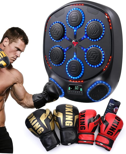 shroop Music Boxing Machine for Adults & Kids — Wall-Mounted Interactive Bluetooth Punch Trainer, High-Sensitivity, Rhythm Adaptation, 6/8 Targets, Ideal for Home, Office, and Gym Use