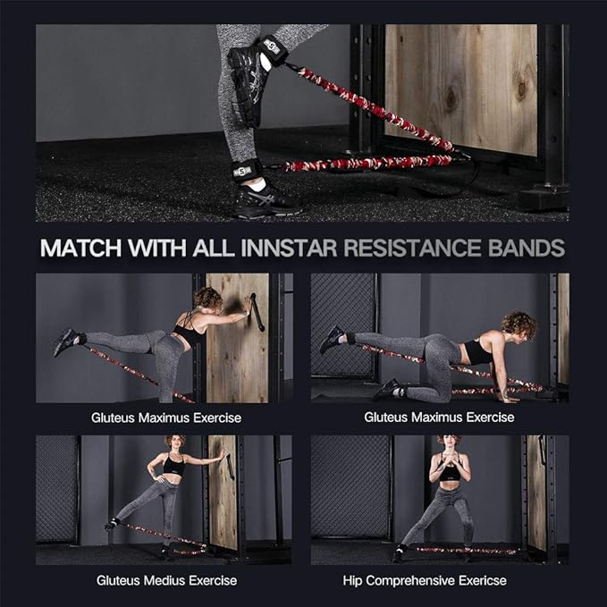 INNSTAR Cable Handles Gym Equipment, Resistance Band Handles with Solid ABS Core Grips, D Handle Cable Attachment, Heavy Duty Exercise Handles, Cable Machine Handles