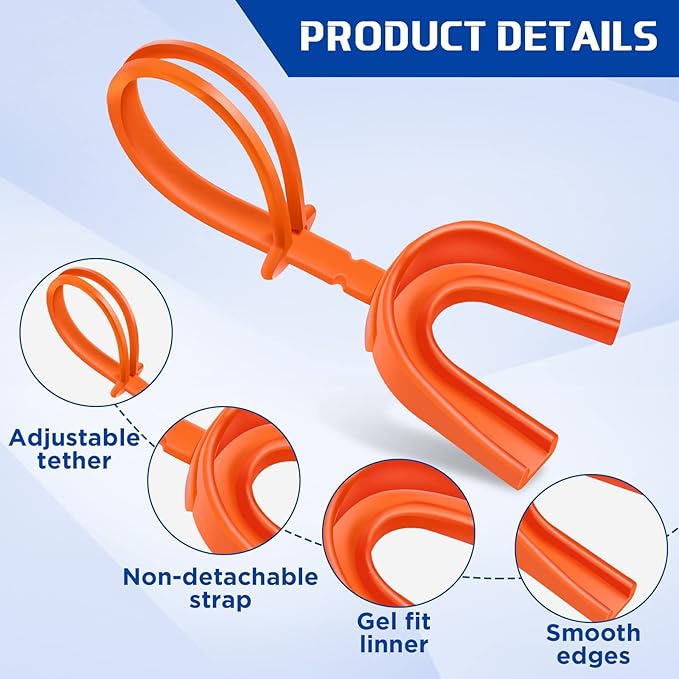 Dunzy 10 Pcs Strapped Mouth Guard Sports Mouthguard with Strap No Boiling Mouthguard Adult Youth Football Mouthpiece Mouth Protector for Boxing Basketball Lacrosse