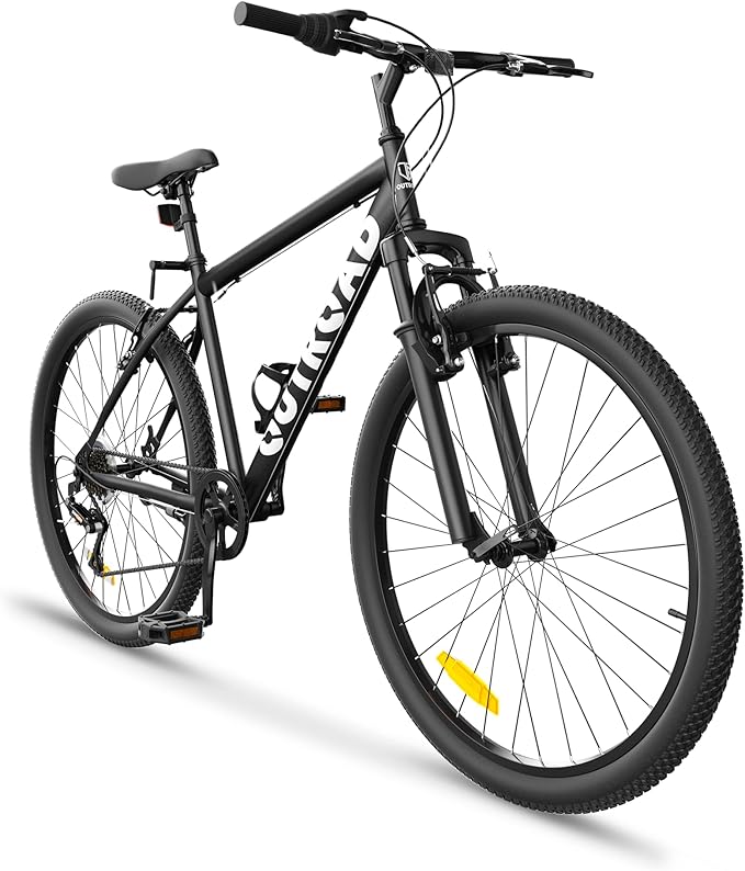 Hardtail Mountian Bikes with 7/21 Speeds Drivetrain, 26 Inch Wheel Mountian Bicycles with Front Suspension, Widened Frame Commuting Bikes with V/Dual Disc Brake