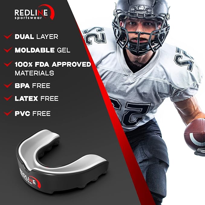 Sports Mouth Guard for Boxing, Football, MMA, Wrestling, Muay Thai, Hockey & Lacrosse Custom Fit Mouthguard for Men, Women, Kids & Youth Case Included, Comfortable, BPA Free, Braces Compatible