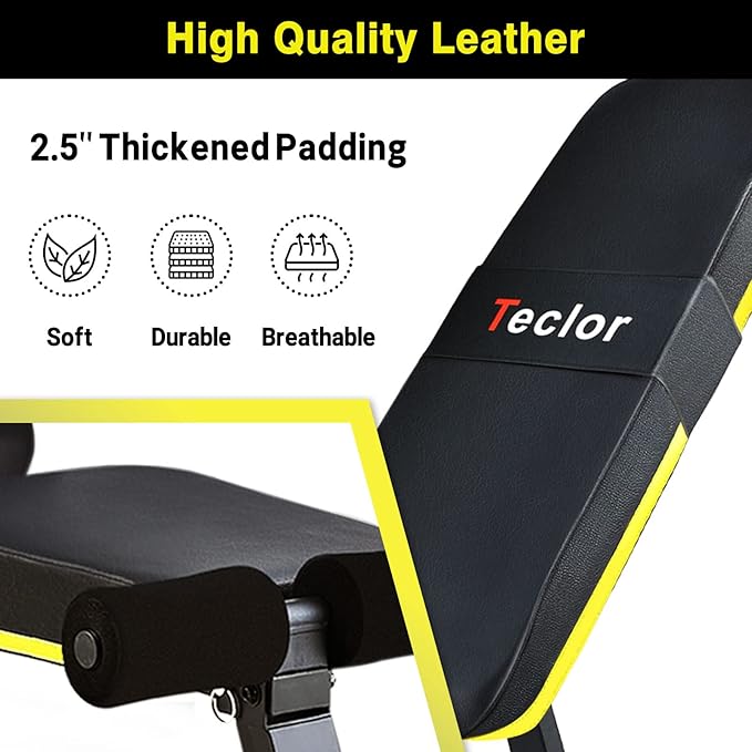 Adjustable Weight Bench, Foldable Workout Benches for Home Gym, 10 Backrest Position Exercise Bench for Strength Training, Upgraded Thickened Steel Support Max Capacity 700LBs