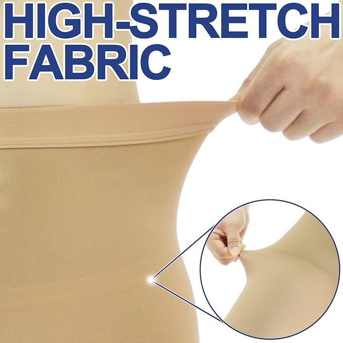 Medical Compression Pantyhose for Women & Men, 20-30mmHg Graduated Support Tights, Opaque Footless Waist High Compression Stockings for Varicose Veins, Edema, Flight