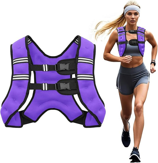 Weighted Vest, 6lb/8lb/12lb/16lb/20lb/25lb/30lb Weight Vest for Men Women, Body Weight Vests Adjustable with Reflective Stripe for Strength Training, Running, Training Workout, Jogging, Walking